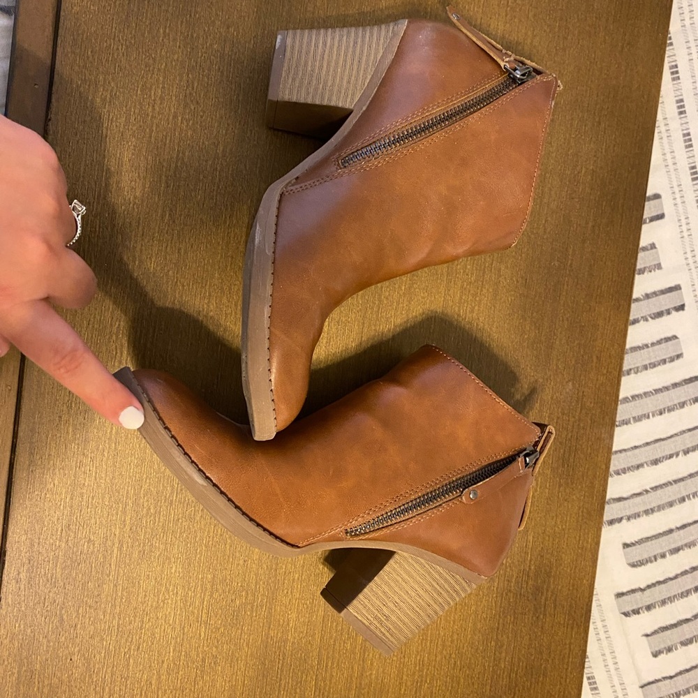 Cognac colored booties